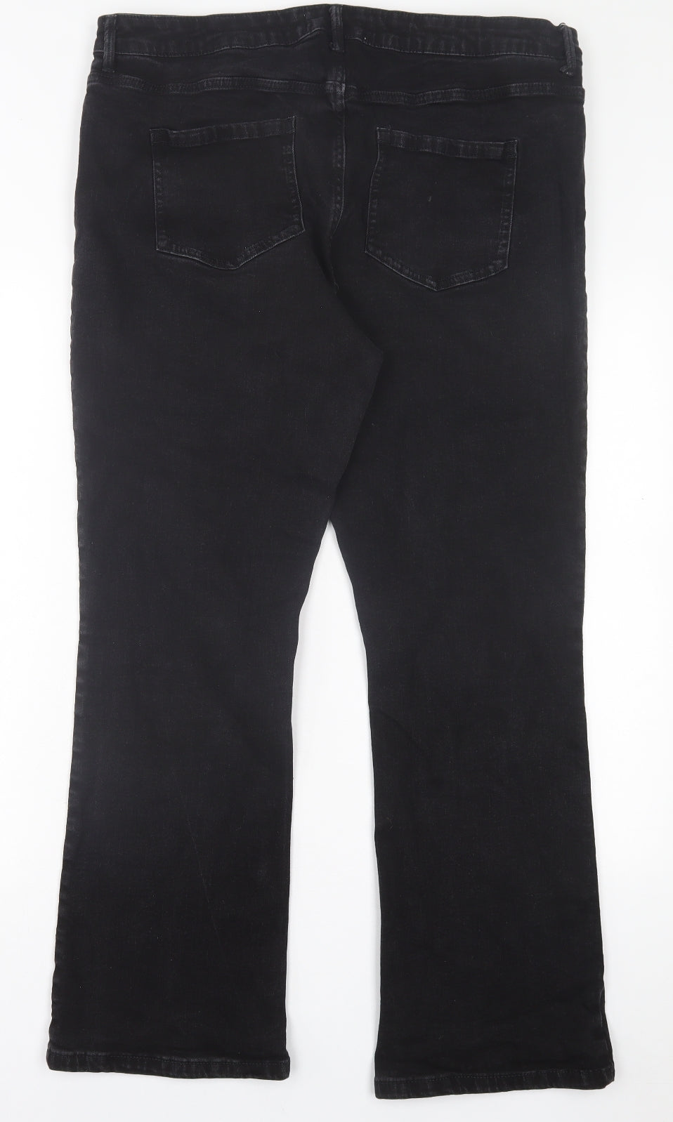 Principles Womens Black  Cotton Bootcut Jeans Size 18 L29 in Regular Button