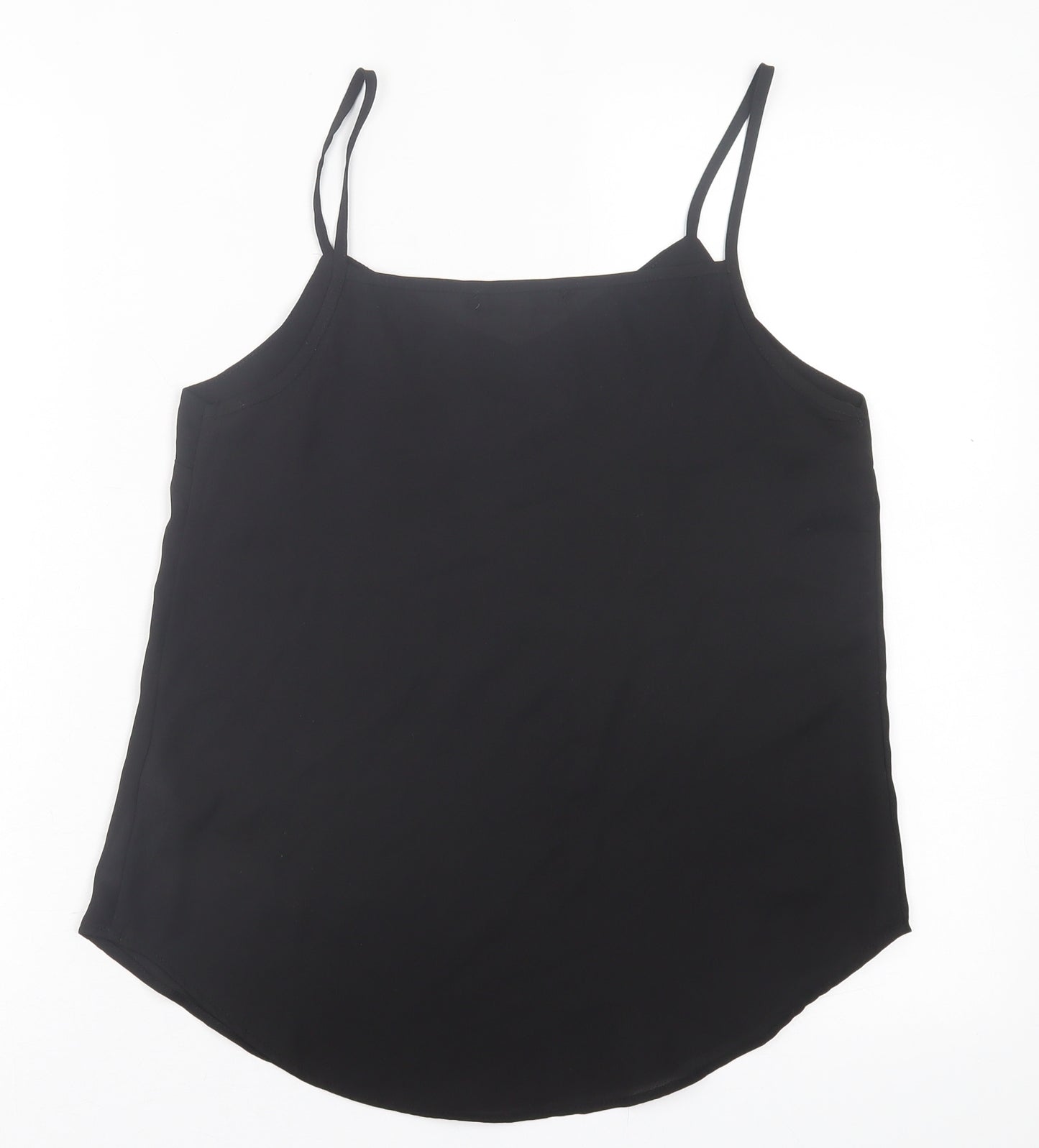 Cameo Womens Black  Polyester Basic Tank Size 8 V-Neck