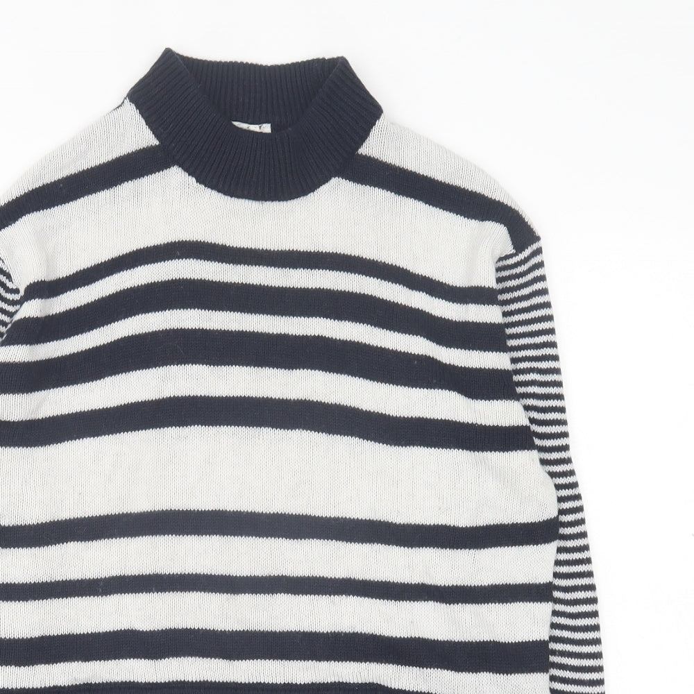Topshop Womens Multicoloured Crew Neck Striped Acrylic Pullover Jumper Size 10