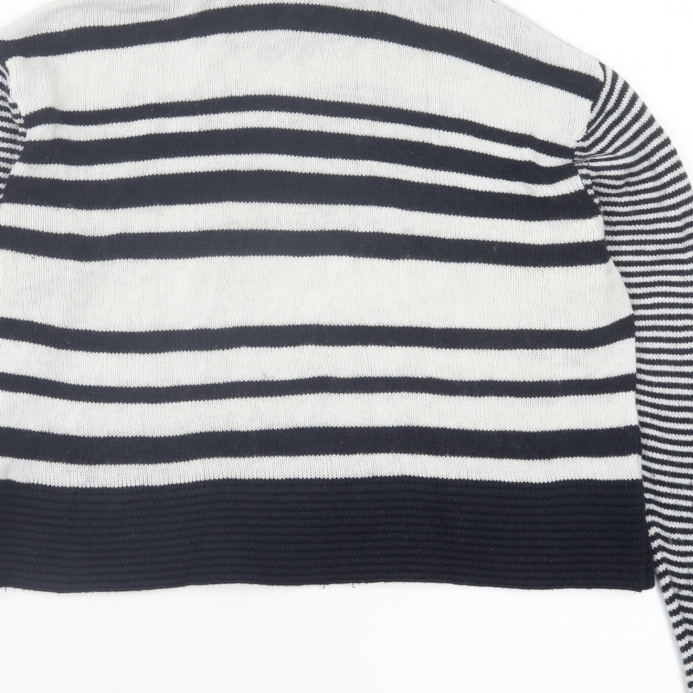 Topshop Womens Multicoloured Crew Neck Striped Acrylic Pullover Jumper Size 10