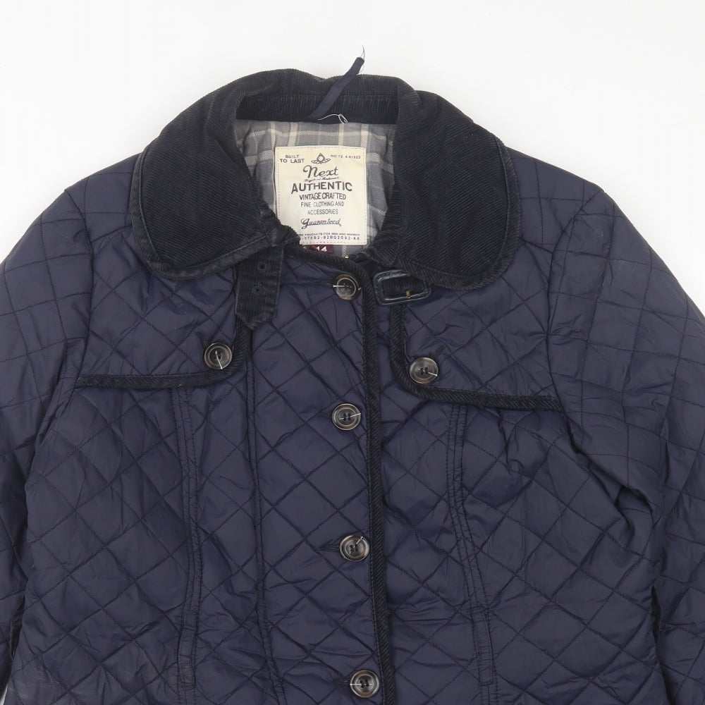 NEXT Womens Blue   Quilted Jacket Size 14  Zip