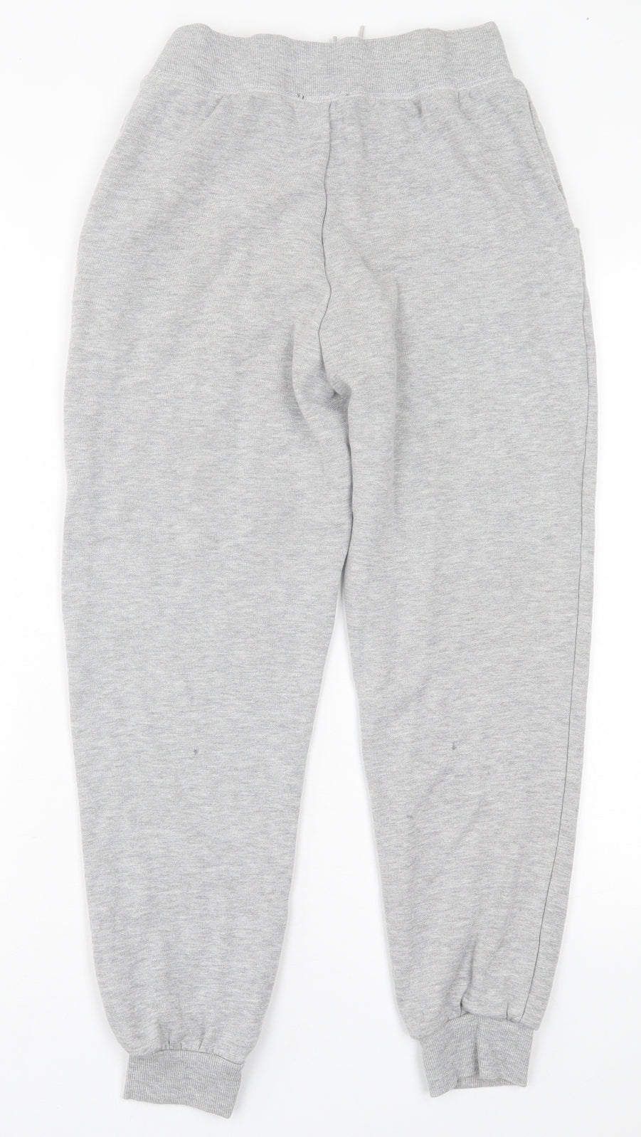 New Look Womens Grey  Cotton Jogger Trousers Size S L27 in Regular Tie
