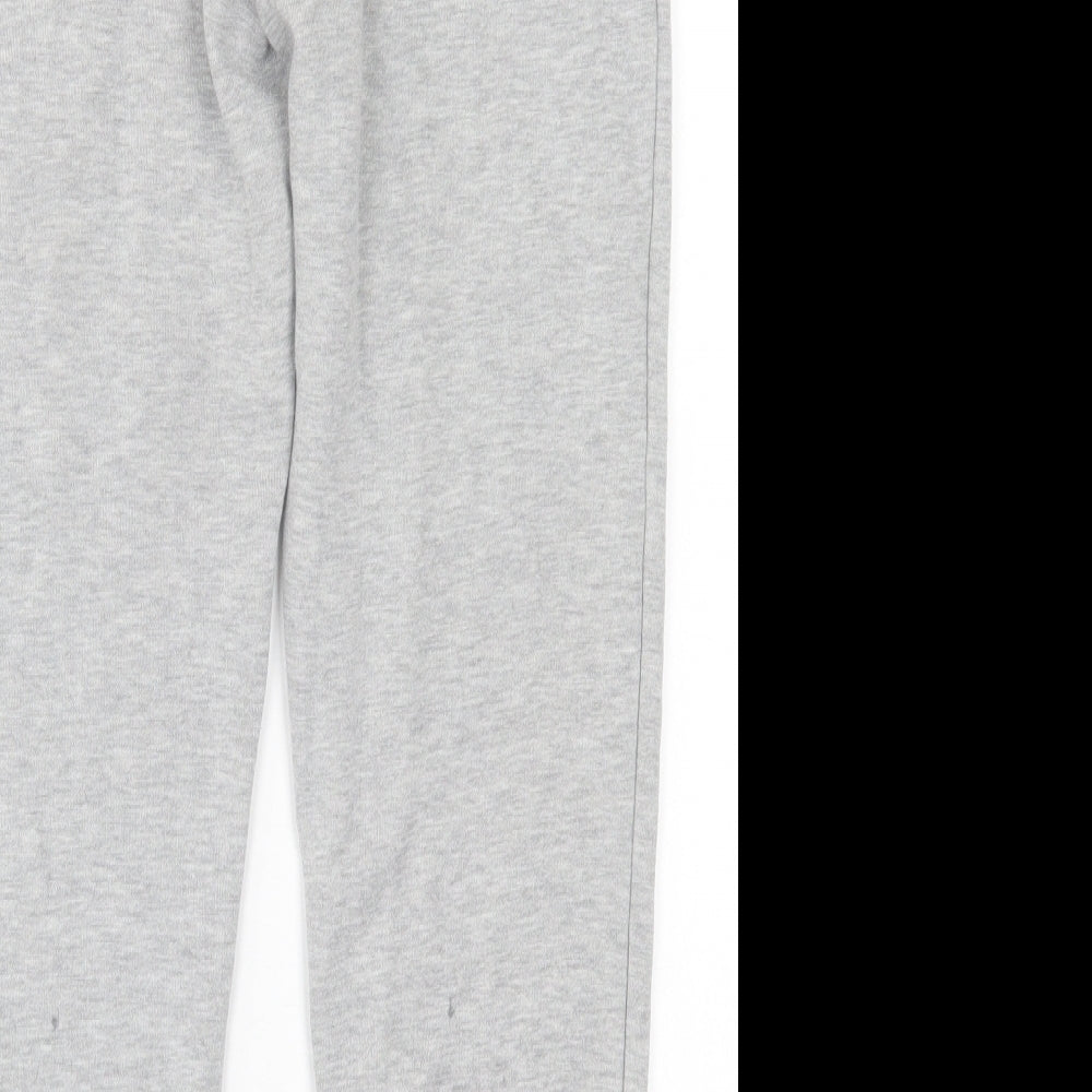 New Look Womens Grey  Cotton Jogger Trousers Size S L27 in Regular Tie