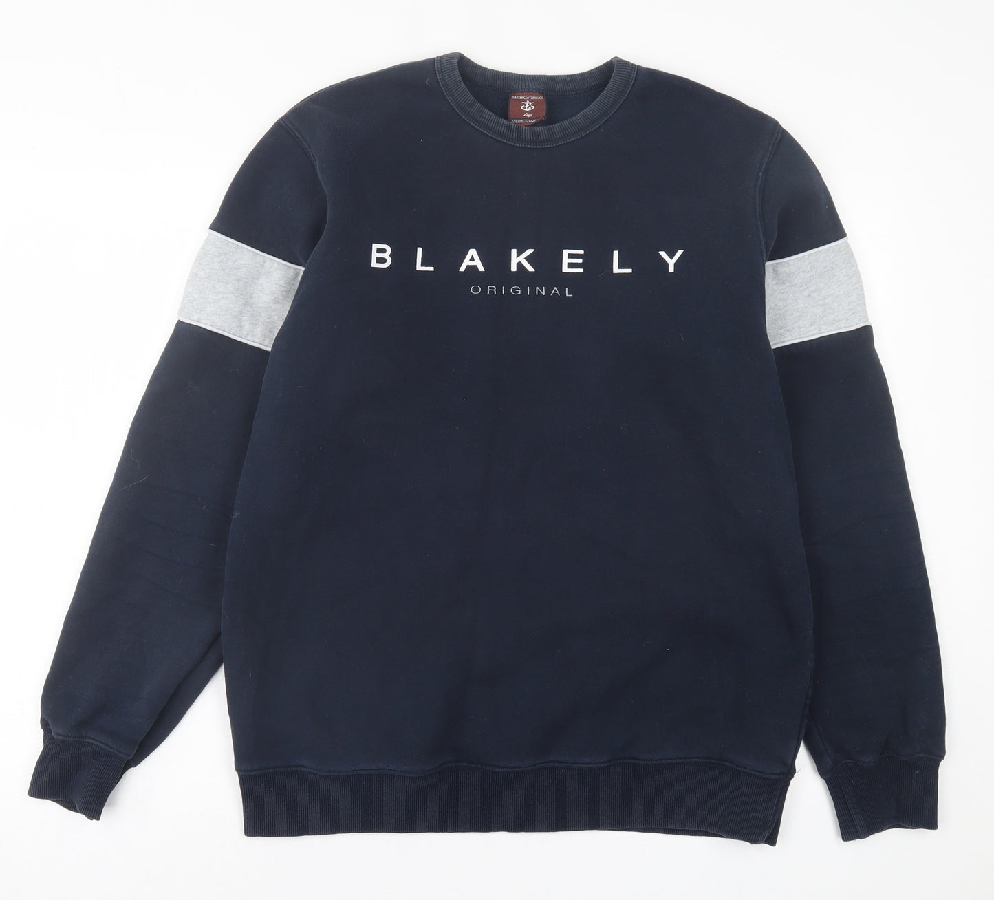 Blakely Clothing Mens Blue  Cotton Pullover Sweatshirt Size L