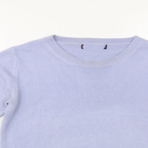 Marks and Spencer Womens Blue Boat Neck  Acrylic Pullover Jumper Size 12