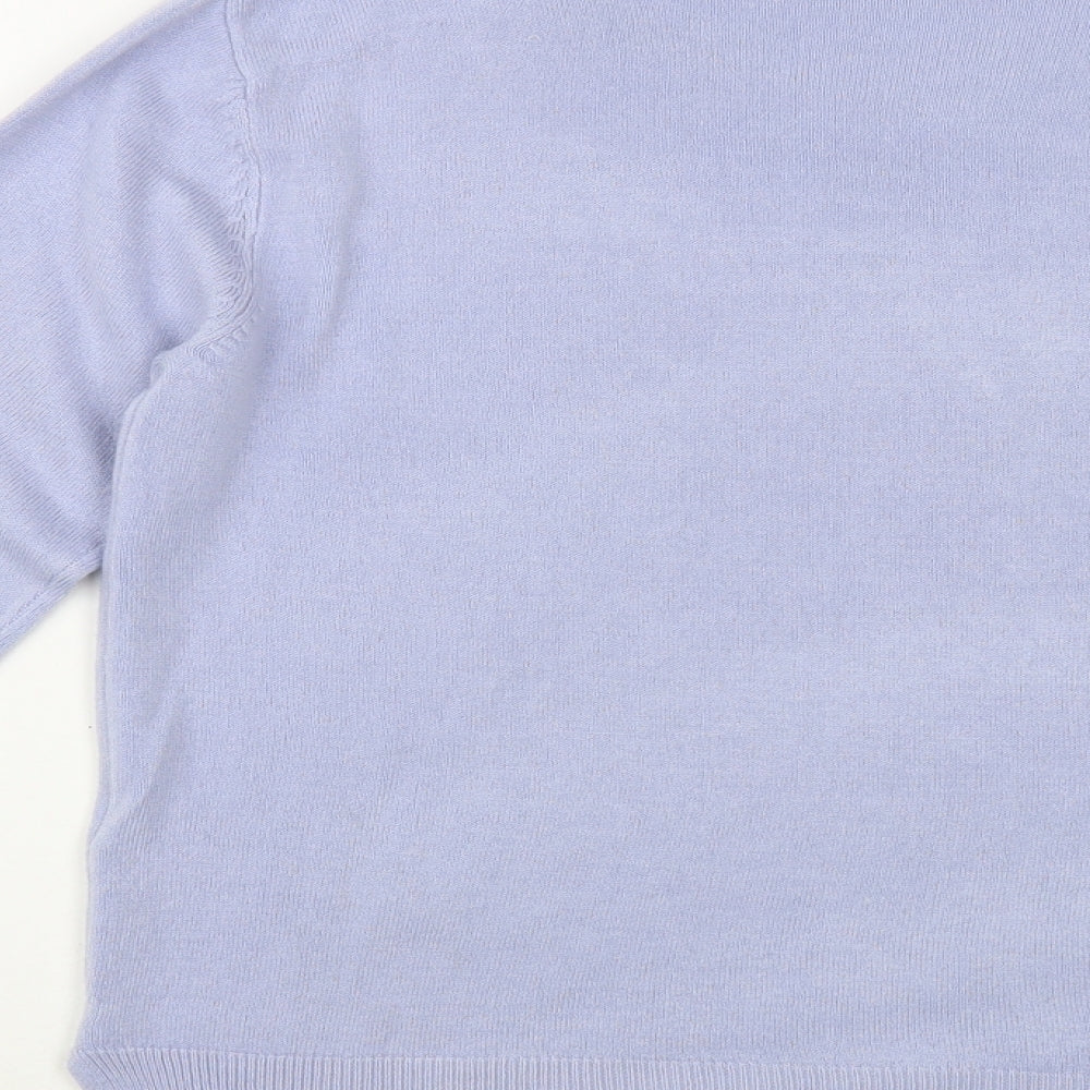Marks and Spencer Womens Blue Boat Neck  Acrylic Pullover Jumper Size 12