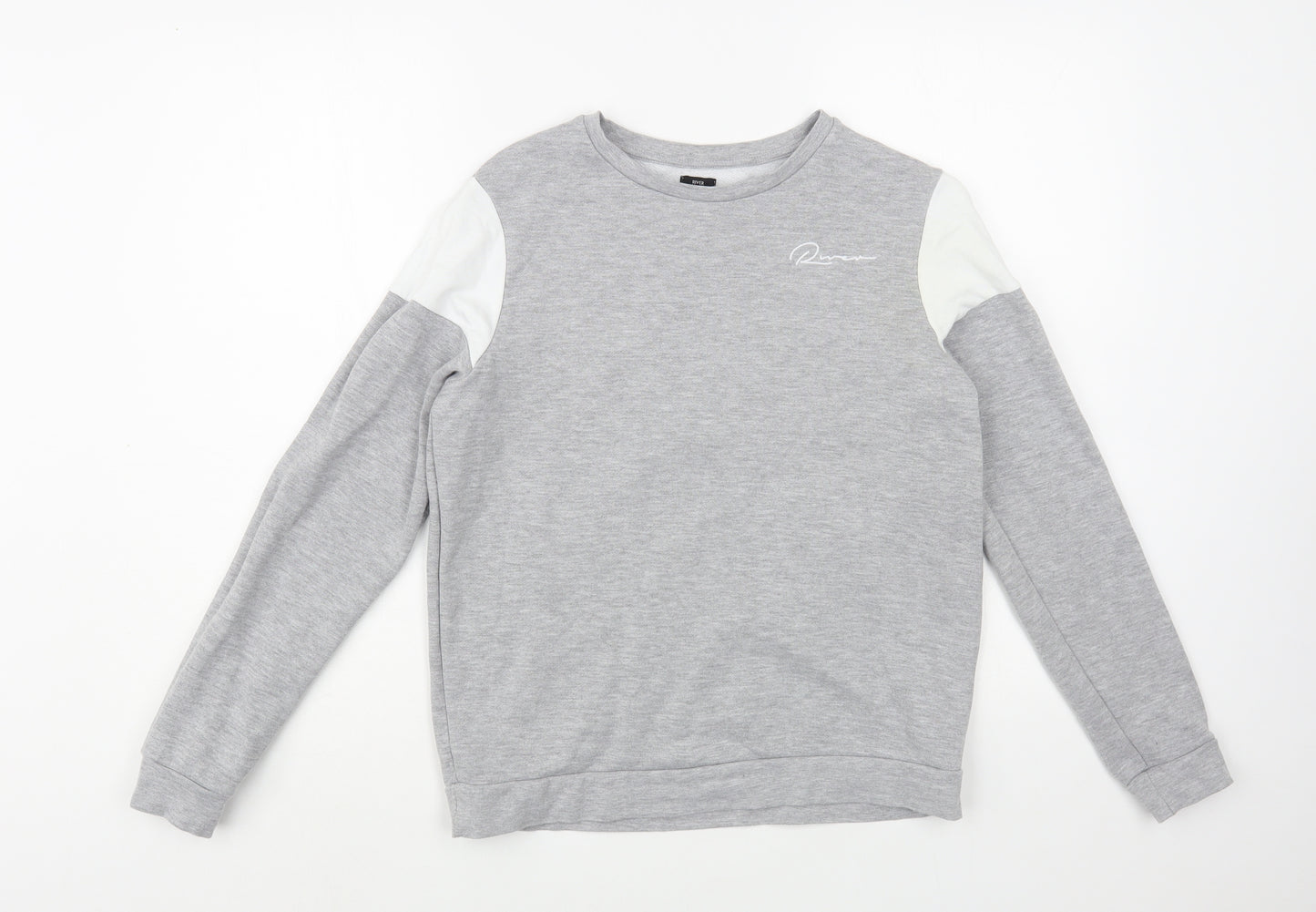 River Island Girls Grey  Cotton Pullover Sweatshirt Size 13-14 Years  Pullover