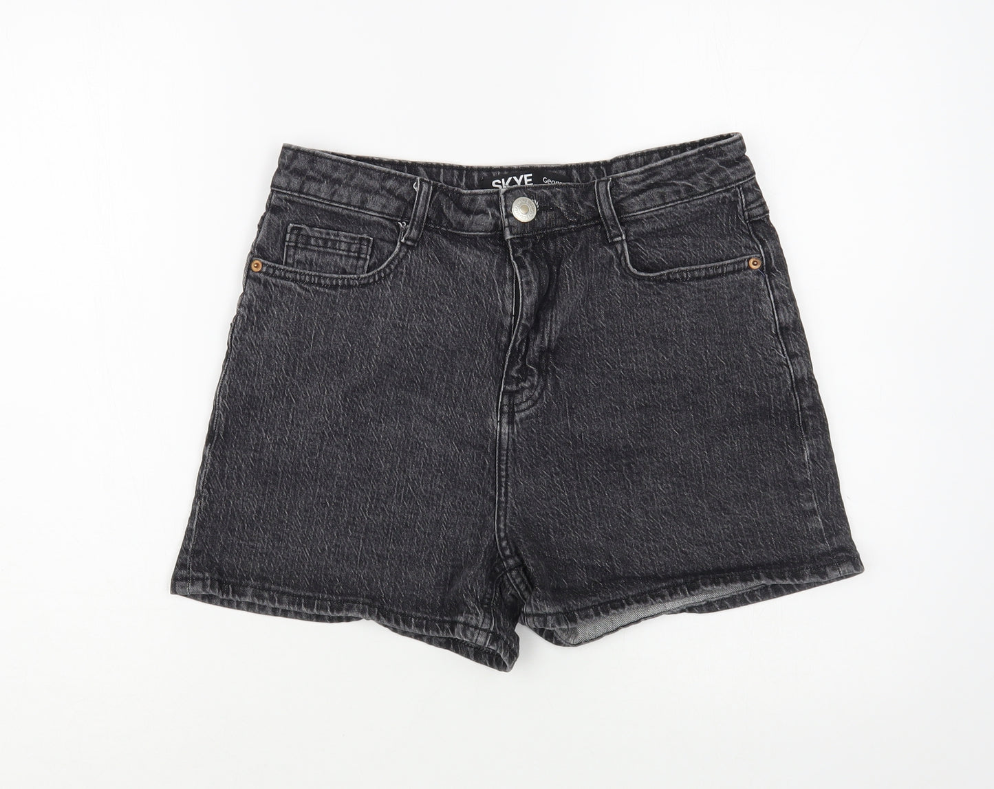 George Womens Black  Cotton Hot Pants Shorts Size 12 L3 in Regular Button