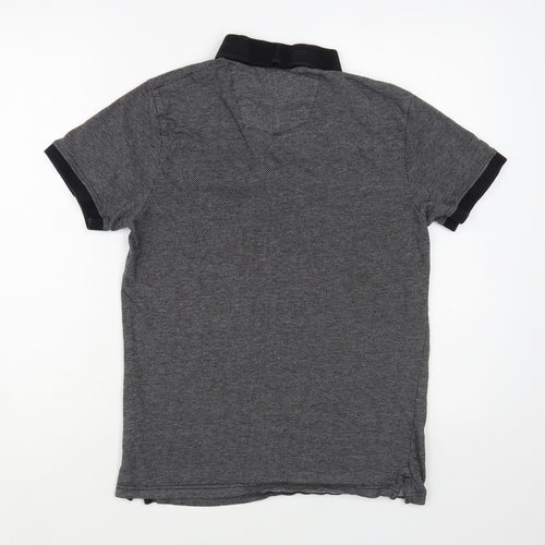 Peter Werth Mens Grey  Cotton  Polo Size XS Collared Button