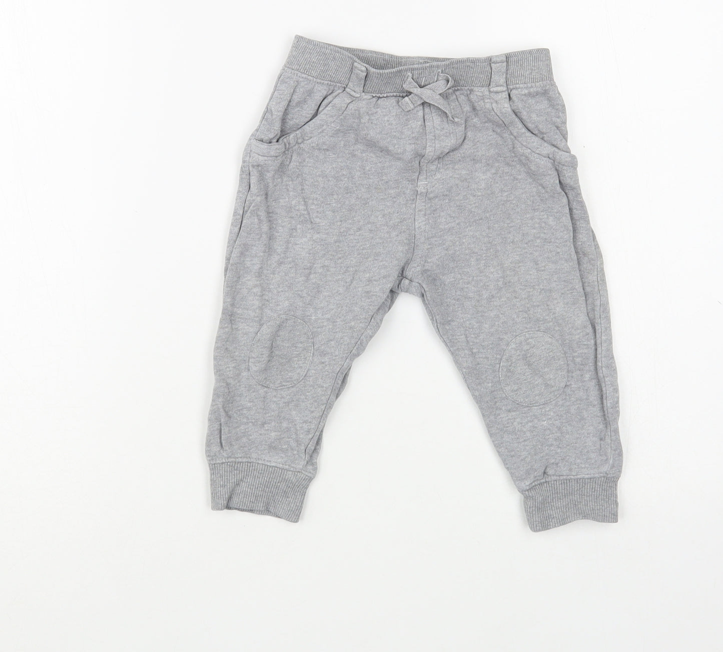 NEXT Baby Grey  Cotton Jogger Trousers Size 9-12 Months  Drawstring