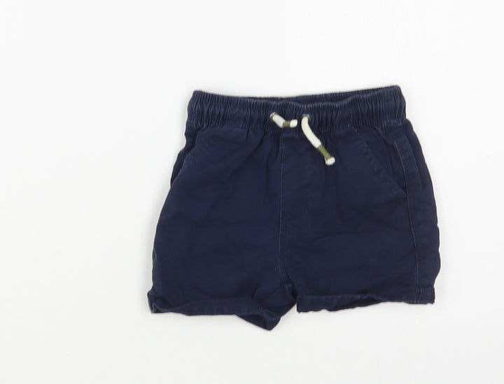 NEXT Baby Blue  Cotton Cropped Trousers Size 9-12 Months  Drawstring