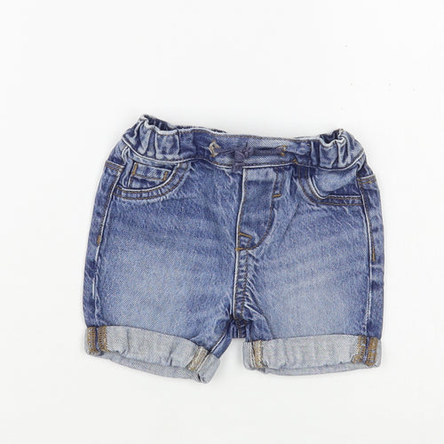 NEXT Baby Blue  Cotton Cropped Jeans Size 0-3 Months  Drawstring