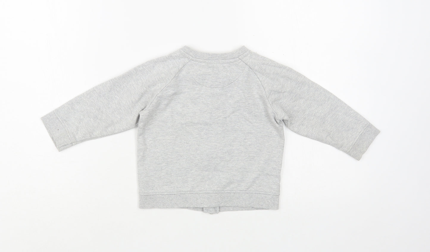 Nutmeg Baby Grey  Cotton Full Zip Jumper Size 12-18 Months  Zip - Cars