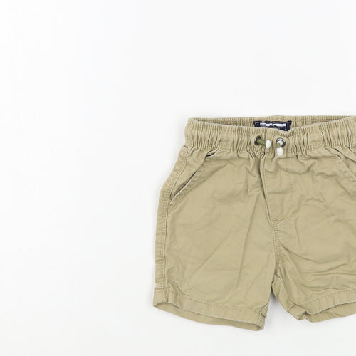 NEXT Baby Beige  Cotton Cropped Trousers Size 9-12 Months  Drawstring