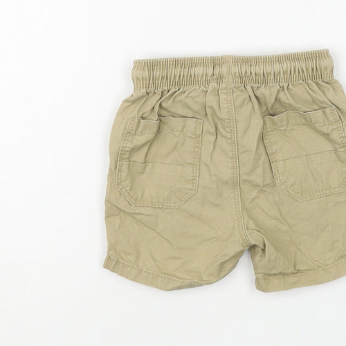 NEXT Baby Beige  Cotton Cropped Trousers Size 9-12 Months  Drawstring