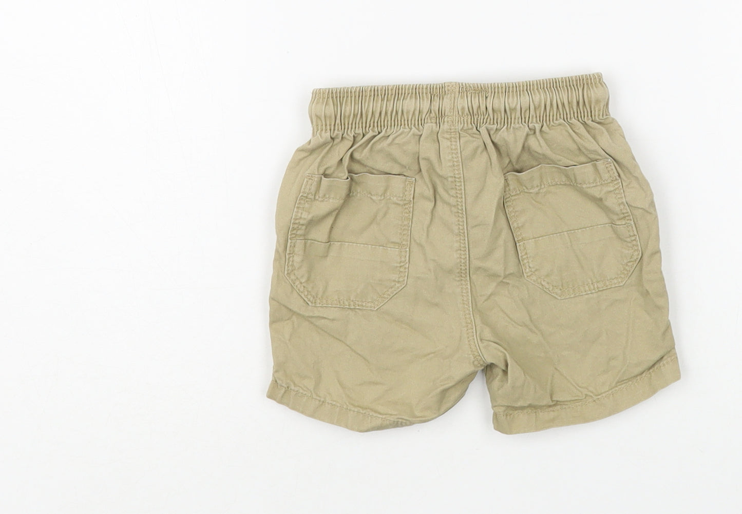 NEXT Baby Beige  Cotton Cropped Trousers Size 9-12 Months  Drawstring