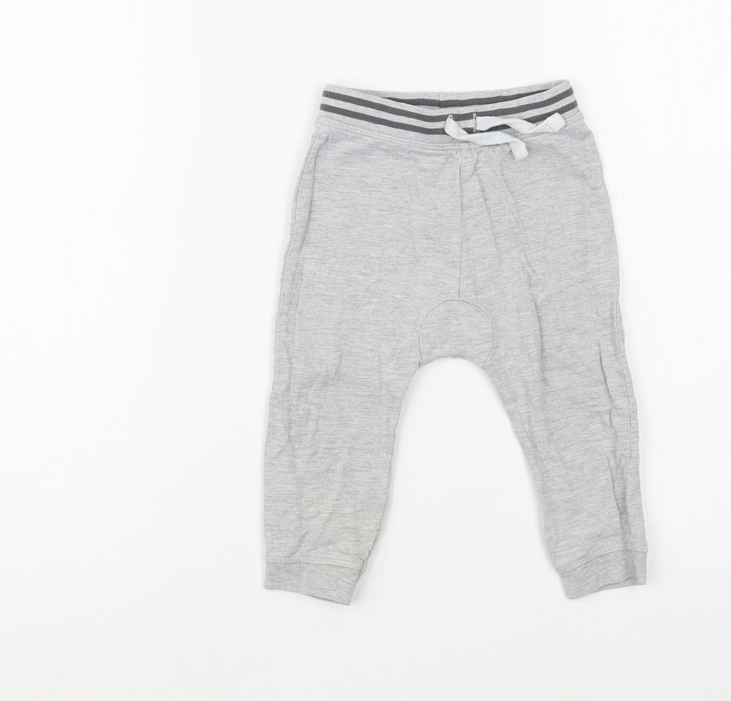 TU Baby Grey  Cotton Jogger Trousers Size 9-12 Months  Drawstring