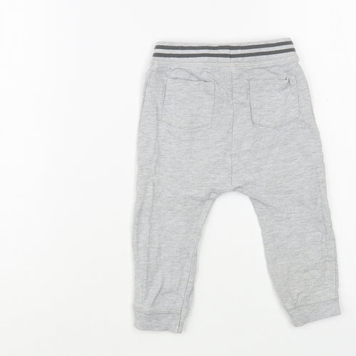 TU Baby Grey  Cotton Jogger Trousers Size 9-12 Months  Drawstring
