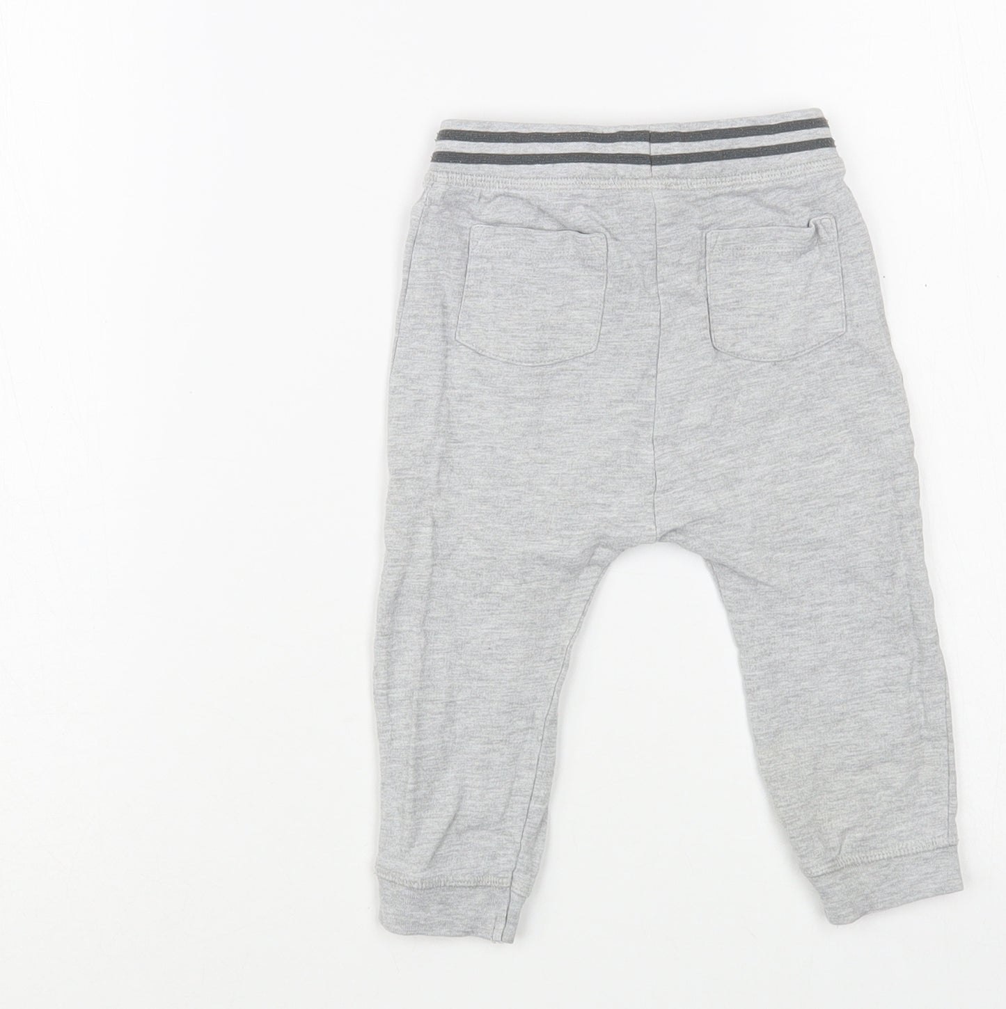 TU Baby Grey  Cotton Jogger Trousers Size 9-12 Months  Drawstring