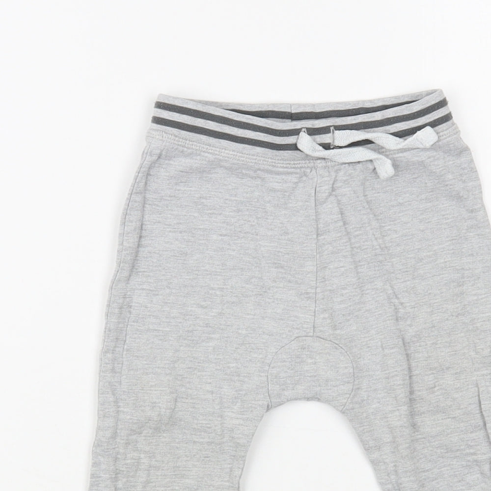 TU Baby Grey  Cotton Jogger Trousers Size 9-12 Months  Drawstring