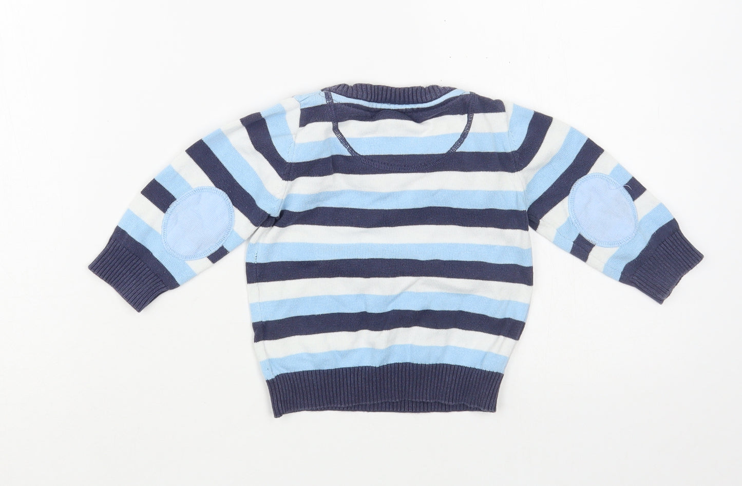 Pumpkin Patch Baby Blue Striped Cotton Pullover Jumper Size 6-9 Months  Pullover