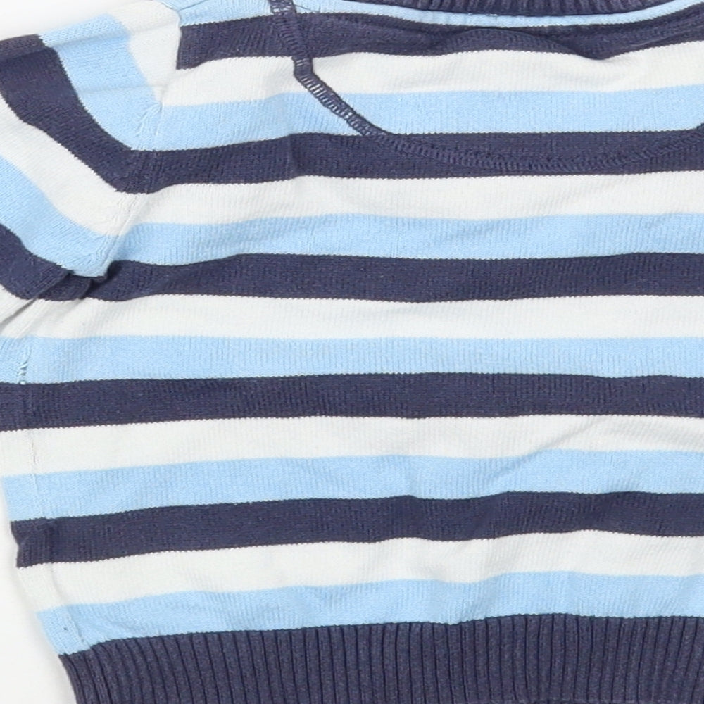 Pumpkin Patch Baby Blue Striped Cotton Pullover Jumper Size 6-9 Months  Pullover
