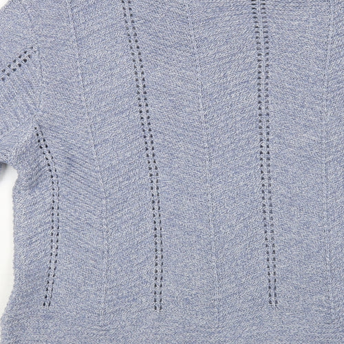 Isle Womens Blue Boat Neck  Acrylic Pullover Jumper Size 18