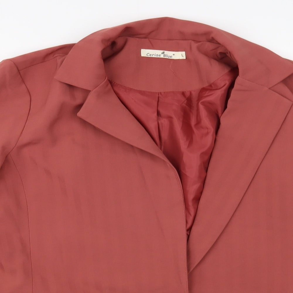 Cerise Blue Womens Pink   Jacket Blazer Size L  Button
