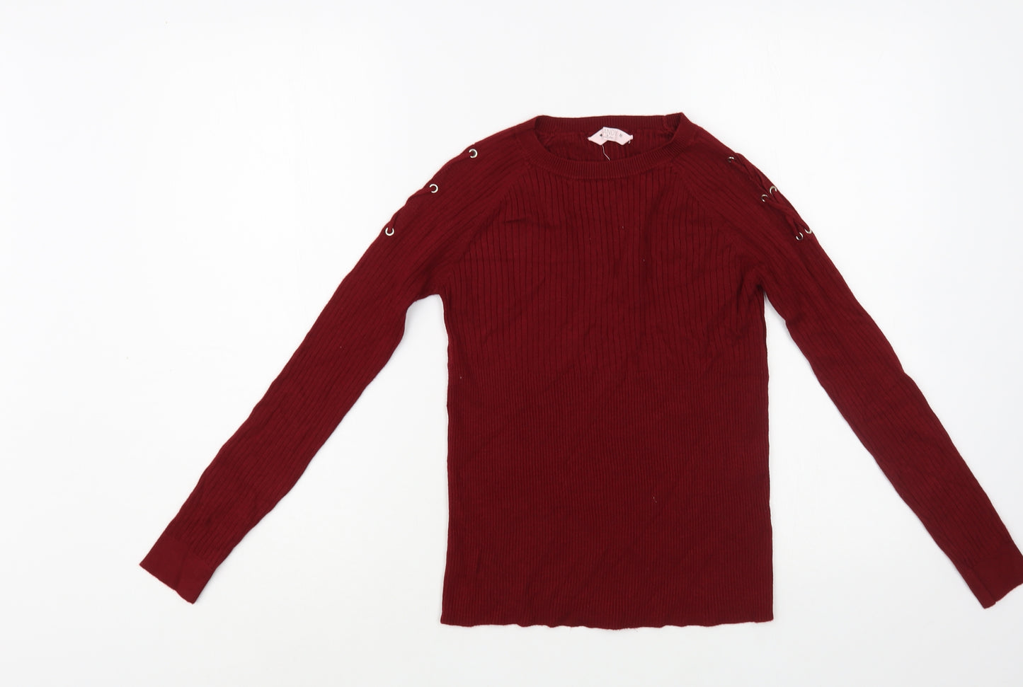 Matalan Girls Red Crew Neck  Viscose Pullover Jumper Size 16 Years  Pullover