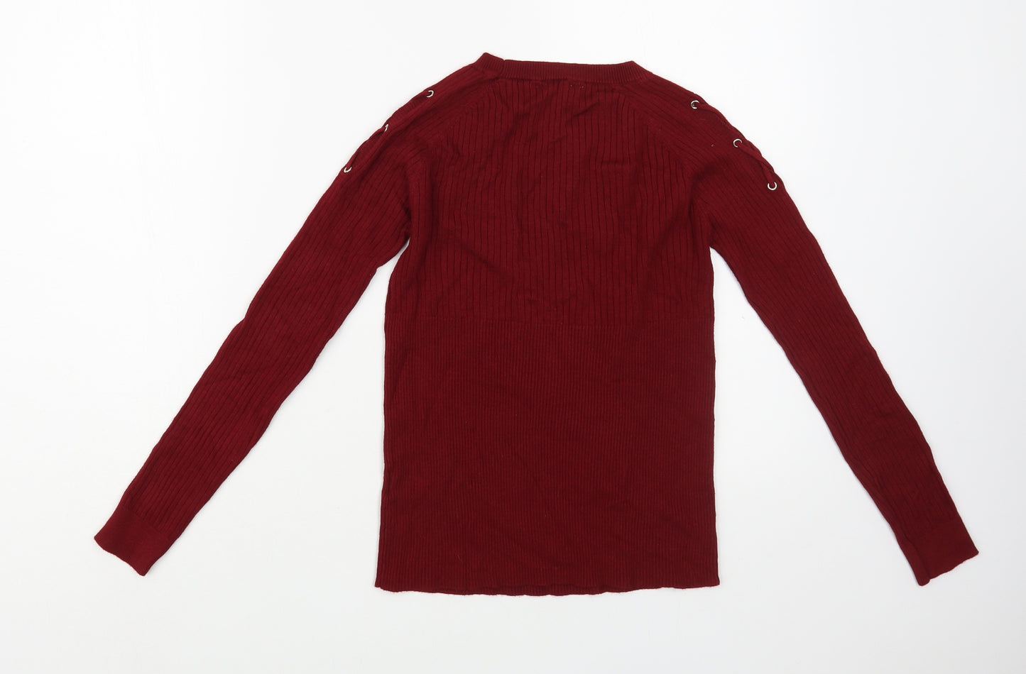 Matalan Girls Red Crew Neck  Viscose Pullover Jumper Size 16 Years  Pullover