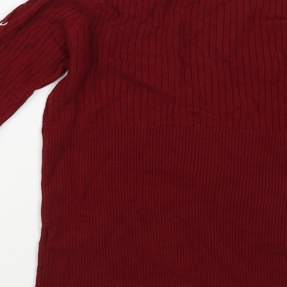 Matalan Girls Red Crew Neck  Viscose Pullover Jumper Size 16 Years  Pullover