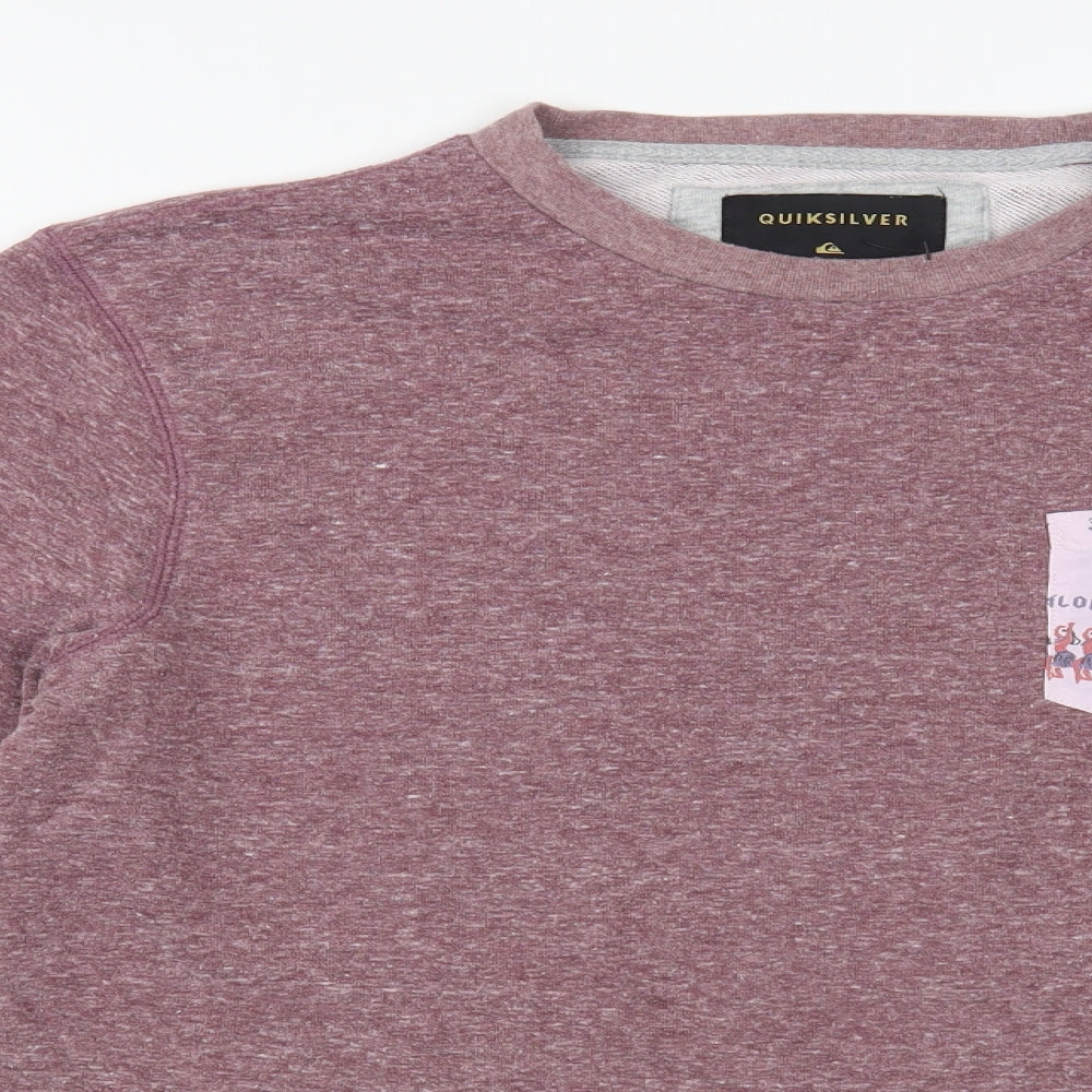 Quicksilver Mens Pink  Cotton Pullover Sweatshirt Size M
