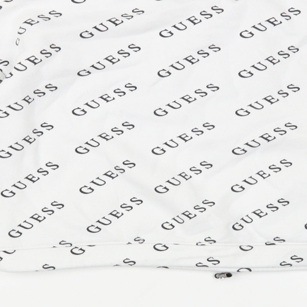 GUESS Womens White Geometric Cotton Pullover Sweatshirt Size XS  Pullover