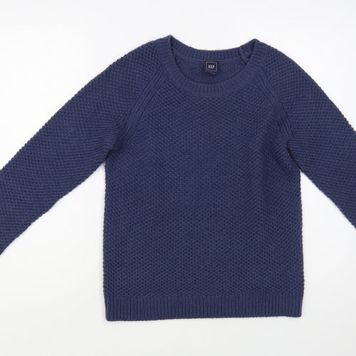 Gap Womens Blue Scoop Neck  Acrylic Pullover Jumper Size M