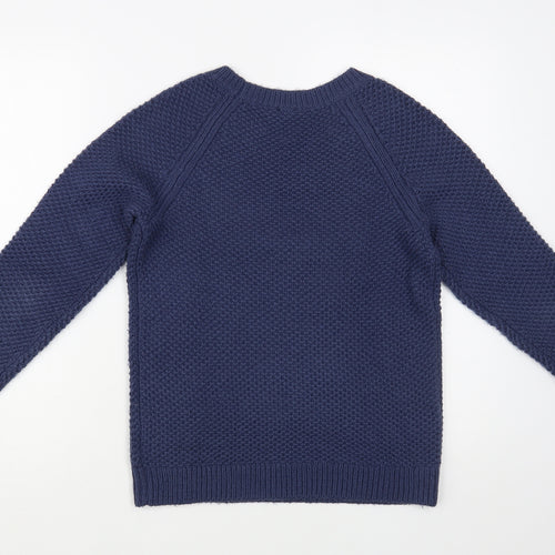 Gap Womens Blue Scoop Neck  Acrylic Pullover Jumper Size M