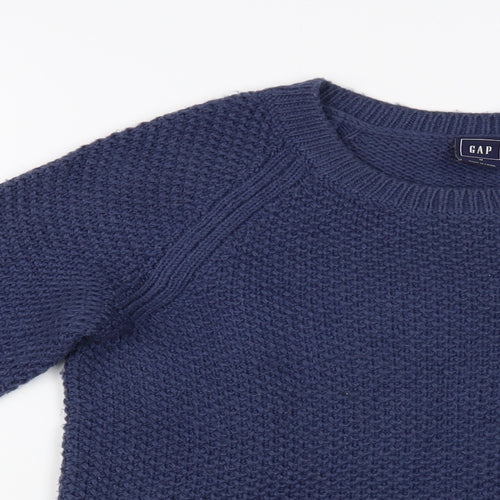 Gap Womens Blue Scoop Neck  Acrylic Pullover Jumper Size M