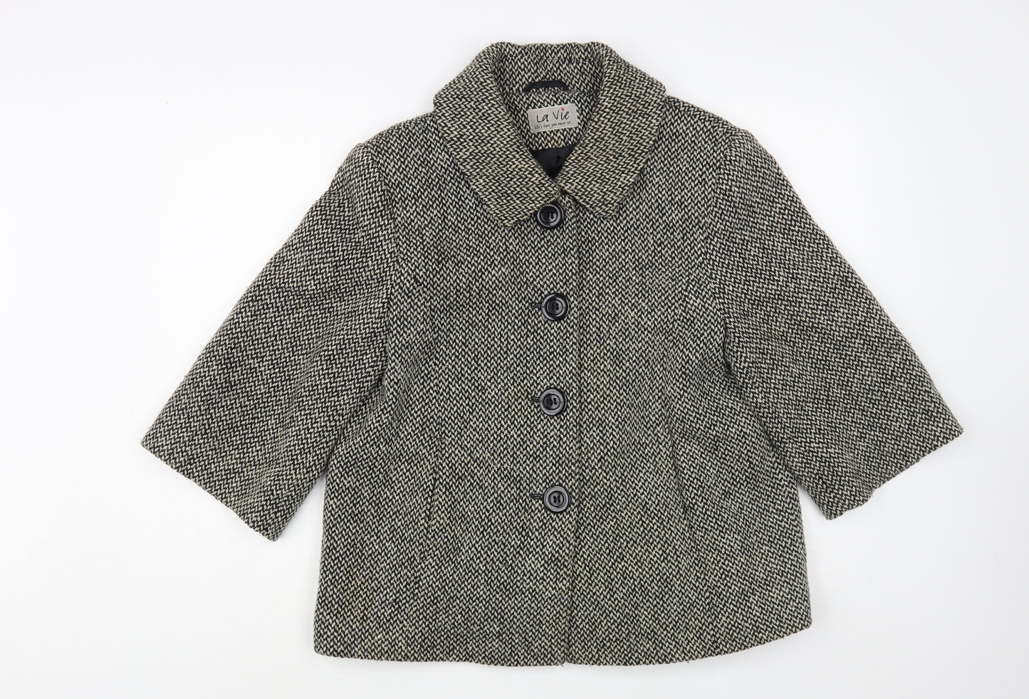 La Vie Womens Grey   Pea Coat Coat Size 14  Button