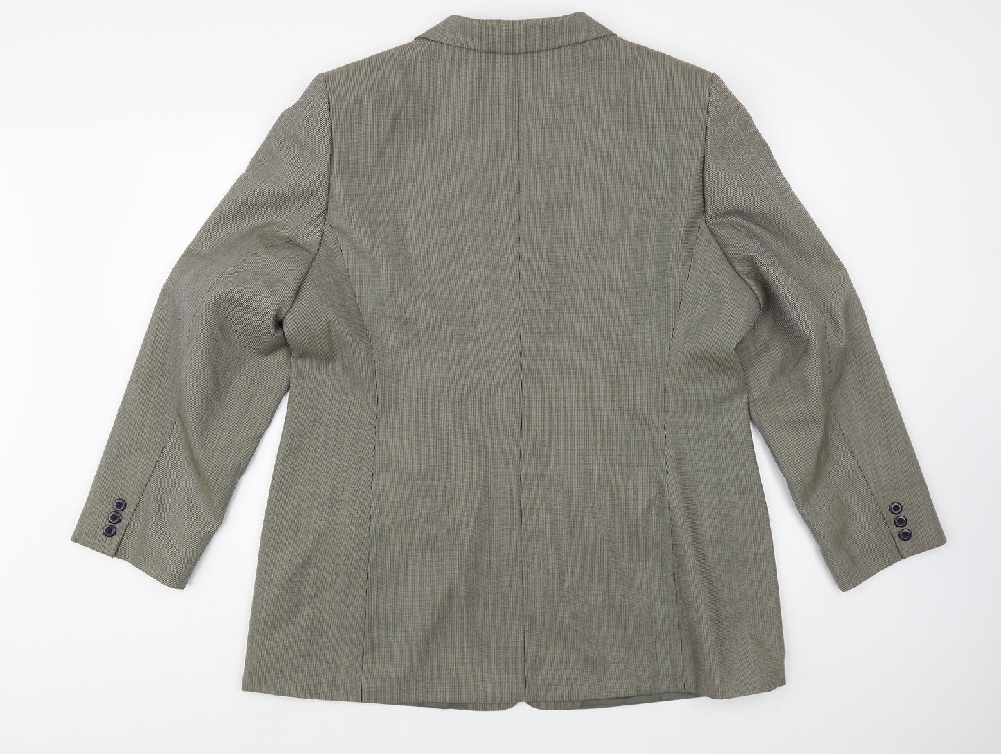 DCC Womens Beige Geometric  Jacket Blazer Size 20  Button