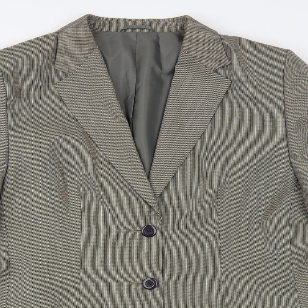 DCC Womens Beige Geometric  Jacket Blazer Size 20  Button