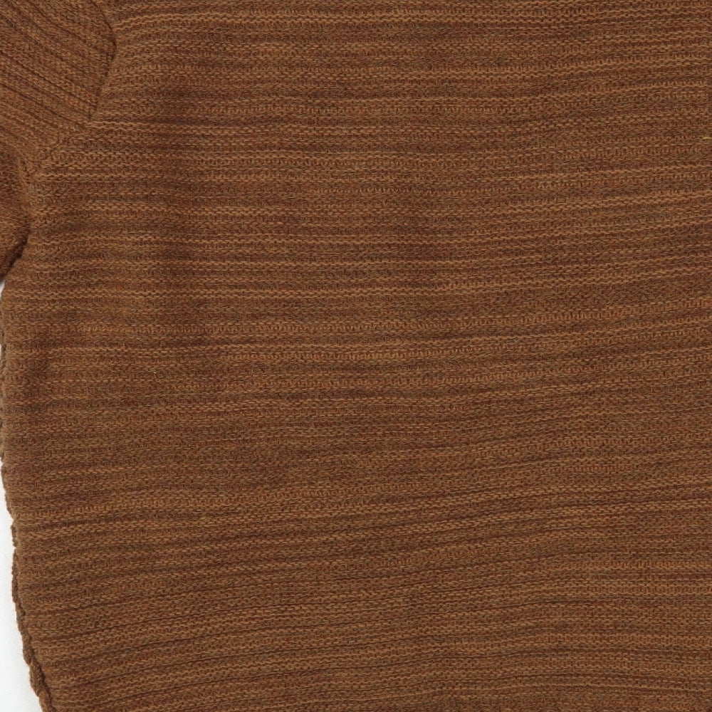River Island Mens Brown Crew Neck  Acrylic Pullover Jumper Size XL