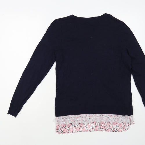 George Womens Blue Boat Neck  Nylon Pullover Jumper Size 10