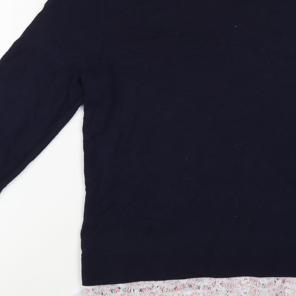 George Womens Blue Boat Neck  Nylon Pullover Jumper Size 10