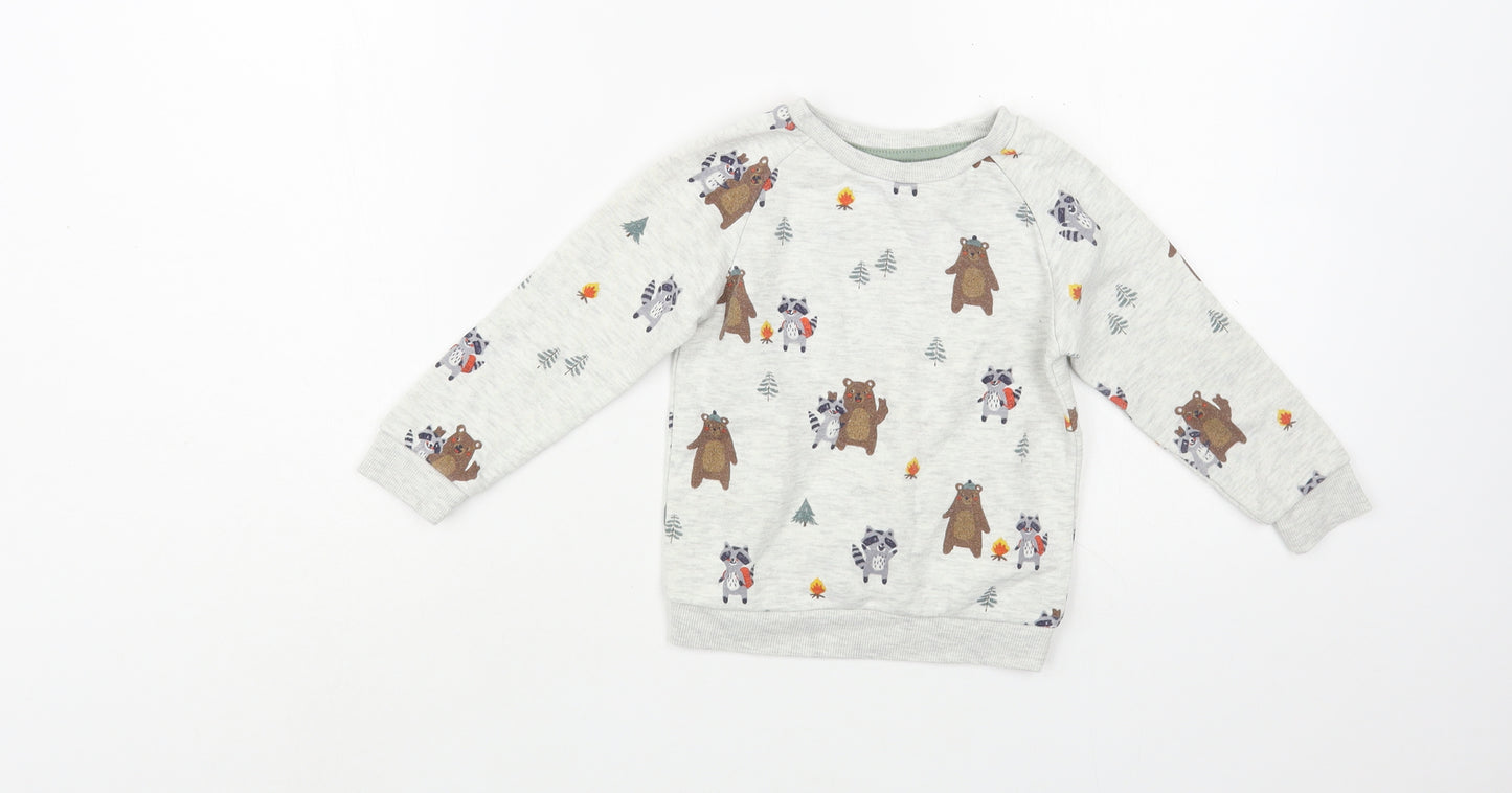 Primark Baby Grey Geometric Cotton Pullover Jumper Size 18-24 Months  Pullover - Bear & Racoon