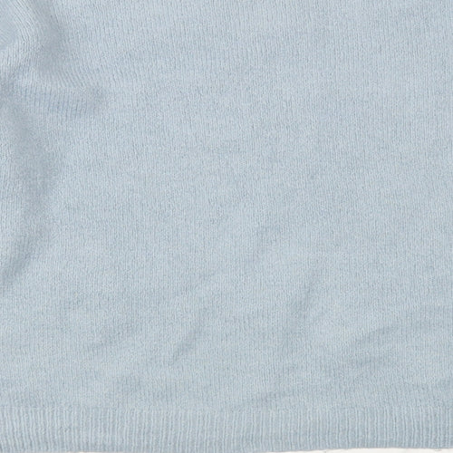 TU Womens Blue Boat Neck  Acrylic Pullover Jumper Size 14