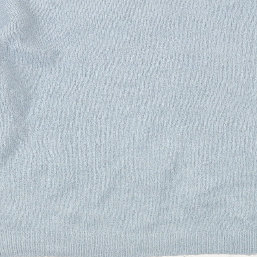 TU Womens Blue Boat Neck  Acrylic Pullover Jumper Size 14