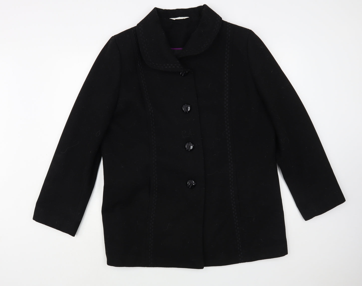 Classics Womens Black   Pea Coat Coat Size 18  Button