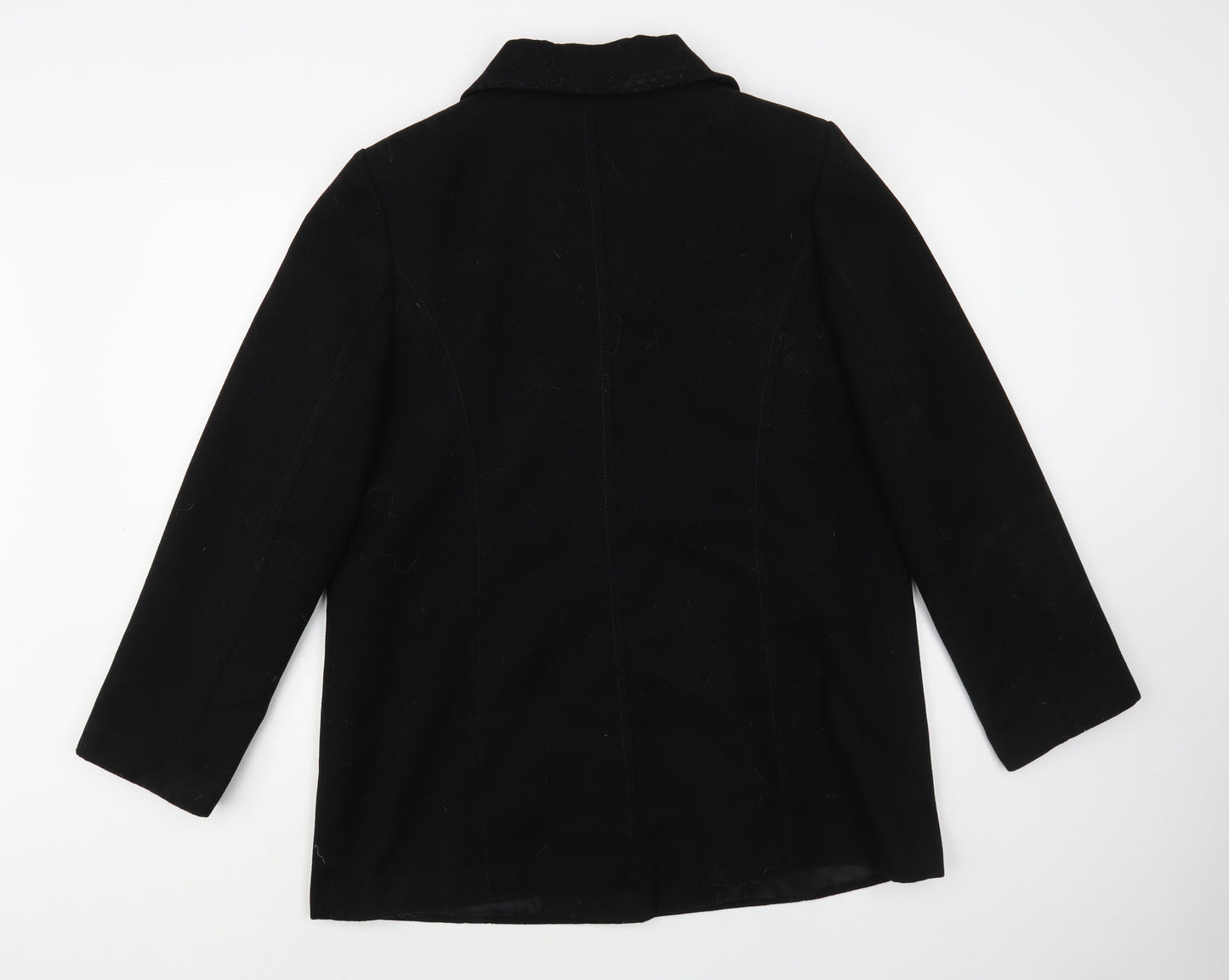 Classics Womens Black   Pea Coat Coat Size 18  Button