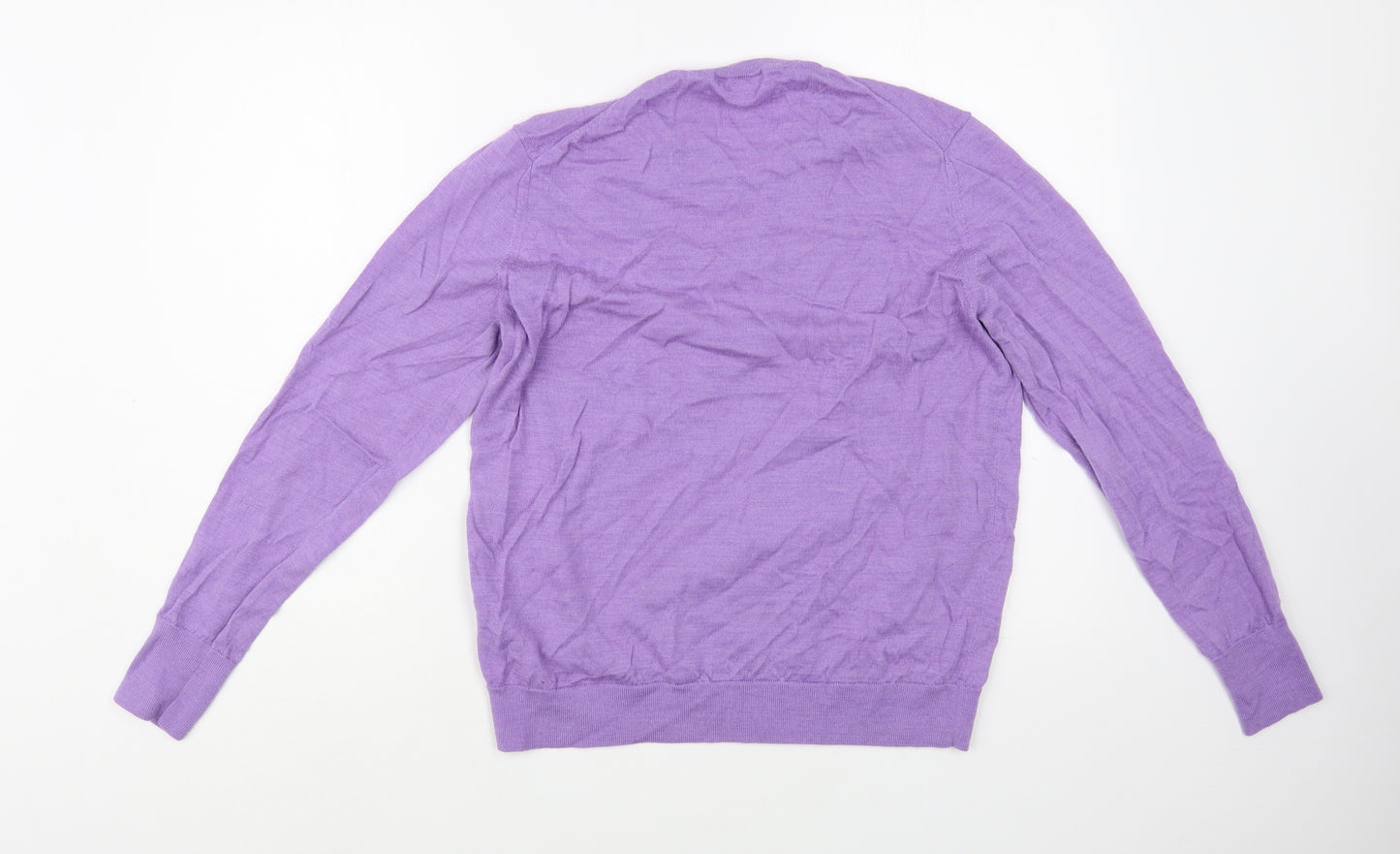 Uniqlo Womens Purple Crew Neck  Wool Pullover Jumper Size L