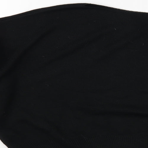 Boohoo Womens Black Boat Neck  Acrylic Pullover Jumper Size M