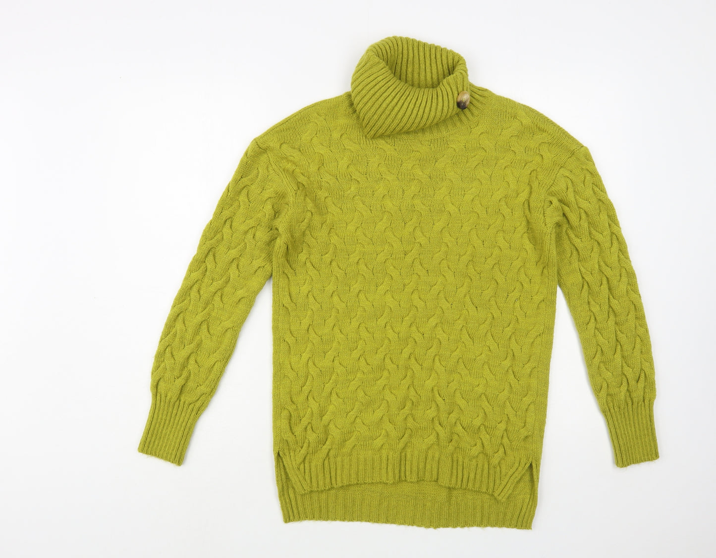 TU Womens Green Roll Neck  Acrylic Pullover Jumper Size 8